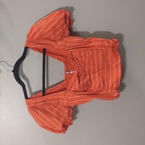 Orange puff sleeve Maiden free people top